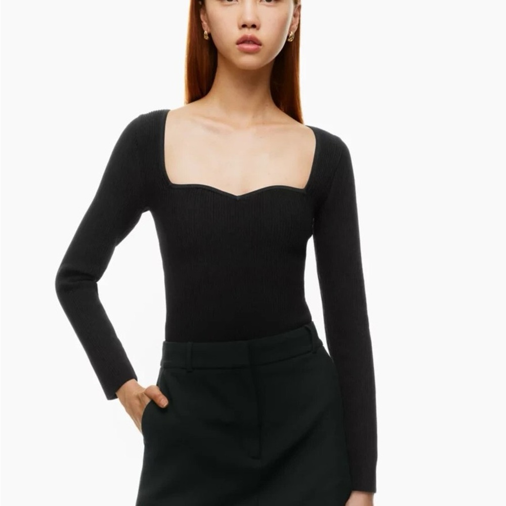 Aritzia Babaton Black Long Sleeve Knit Top - Picture 2 of 6